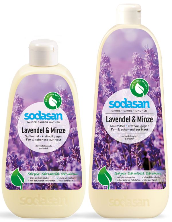 Sodasan Органічний Рідкий засіб-концентрат для миття посуду Лаванда-М'ята