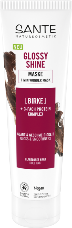 Sante БІО-Маска Glossy Shine для блиску волосся з Протеїновим комплексом та Березовим листям