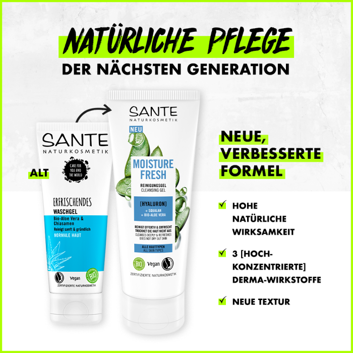 Sante БІО-Гель MOISTURE FRESH для вмивання обличчя з гіалуроновою кислотою