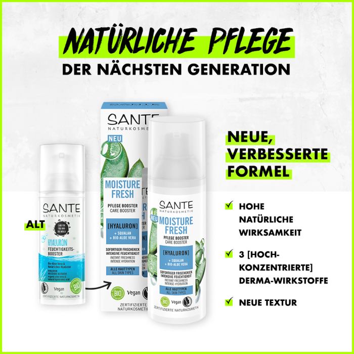 Sante БІО-Бустер MOISTURE FRESH для зволоження обличчя з гіалуроновою кислотою та Алое