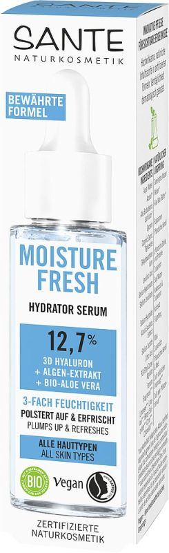 Sante БІО-Сироватка-супергідратор MOISTURE FRESH для зволоження обличчя з гіалуроновою кислотою та Алое