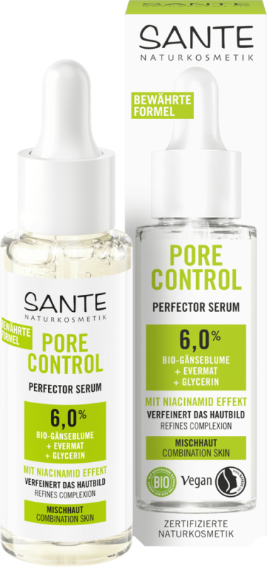 Sante БІО-Сироватка PORE CONTROL для комбінованої шкіри з ефектом ніацинаміду