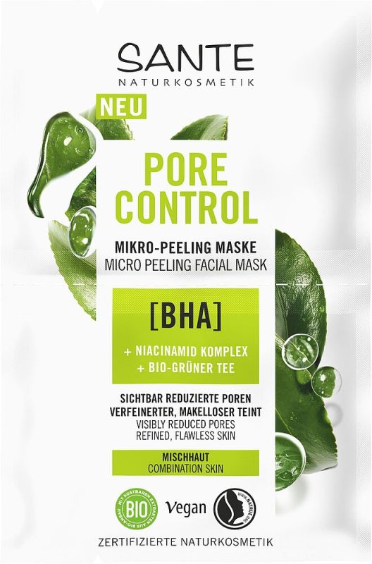 Sante БІО-Маска-пілінг PORE CONTROL для комбінованої шкіри обличчя з BHA-кислотою та ніацинамідним комплексом