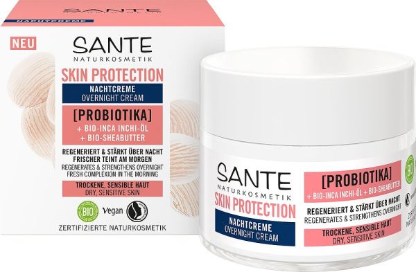 Sante БІО-Крем SKIN PROTECT нічний Зволоження та Регенерація для сухої та чутливої шкіри обличчя