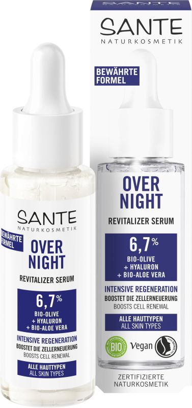 Sante БІО-Сироватка-ревіталізатор для обличчя нічна регенеруюча з Гіалуроновою кислотою