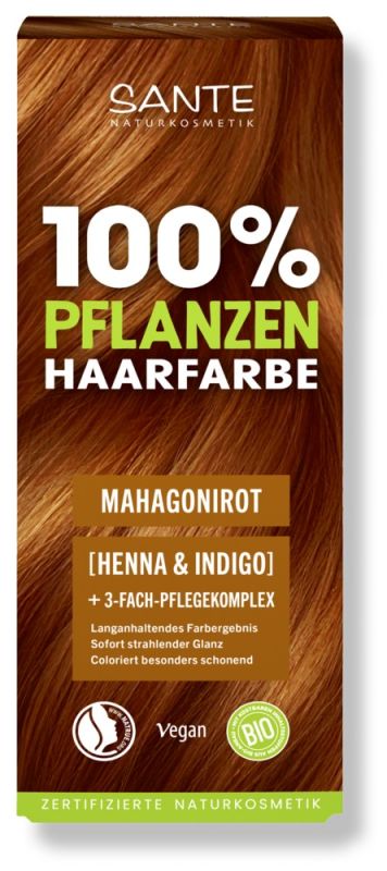 Sante БІО-Фарба-порошок рослинна для волосся Червоне дерево Mahagony