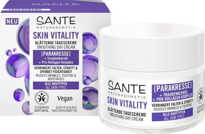 Sante БІО-Крем для обличчя проти зморщок SKIN VITALITY денний розгладжуючий