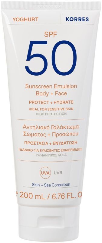 Korres Сонцезахисна емульсія з йогуртом для обличчя і тіла SPF 50