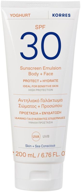 Korres Сонцезахисна емульсія з йогуртом для обличчя і тіла SPF 30