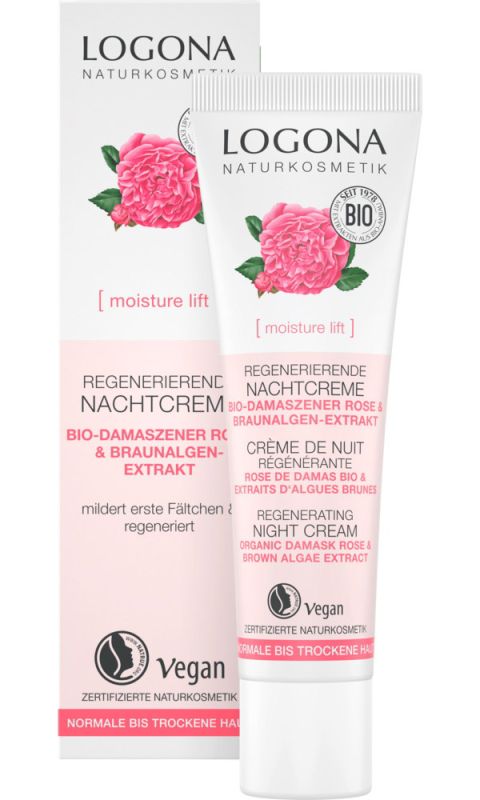 Logona БІО-Крем для обличчя нічний Активна Регенерація для сухої шкіри Троянда
