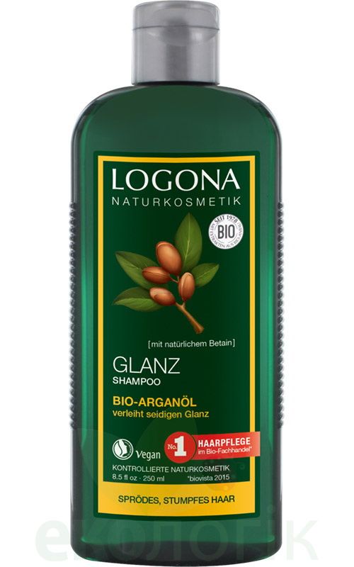 Logona БІО-Шампунь Блиск і Відновлення для пошкодженого волосся з Аргановою олією