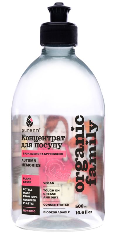 Organic Family Натуральний рідкий засіб Autumn Memories для миття посуду з Алое, Ромашкою та Брусницею