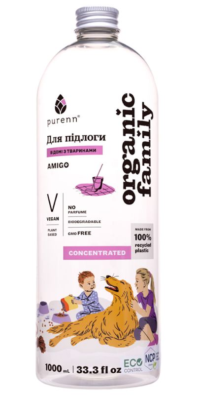 Organic Family Натуральний очищувач підлоги неароматизований, антибактеріальний