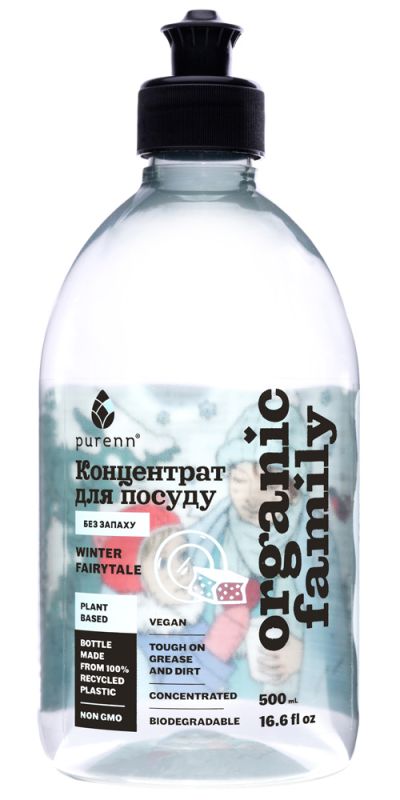 Organic Family Натуральний рідкий засіб Winter Fairytale Sensitive для миття посуду, неароматизований