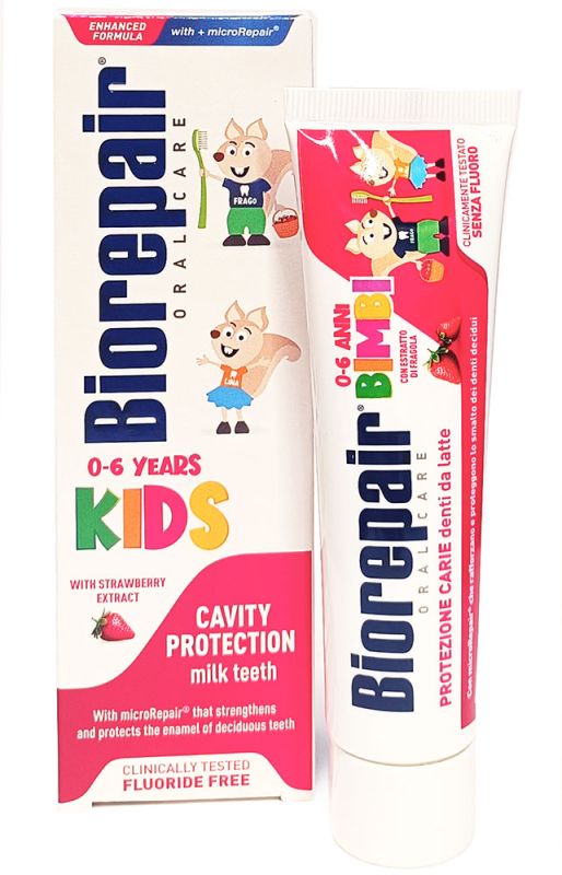 BioRepair Дитяча зубна паста Веселе мишеня — Суниця (з 0 до 6 років)
