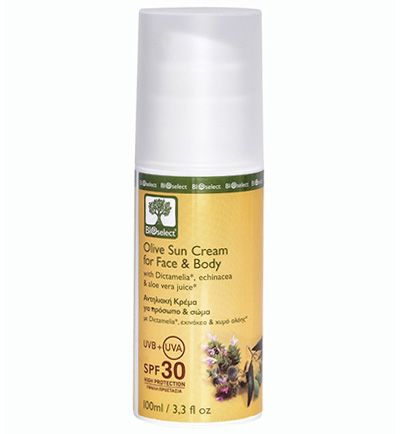 BIOselect Organic Оливковий сонцезахисний крем для обличчя та тіла з фактором захисту SPF 30