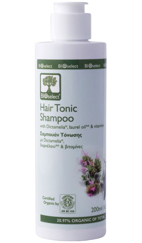 BIOselect Organic Тонізуючий шампунь проти випадіння волосся з олією лавра і діктамелією