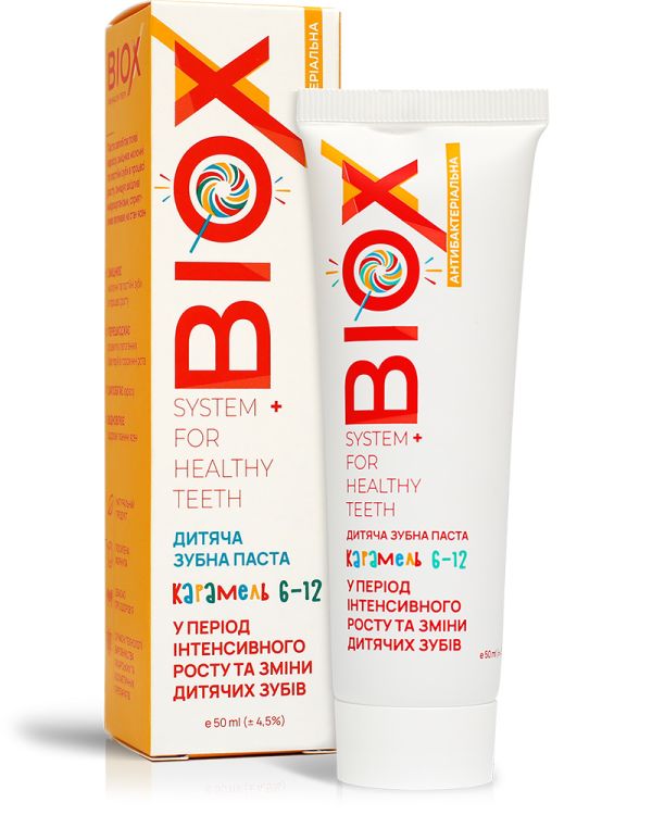 BIOX Дитяча зубна паста Карамель 6-12 років