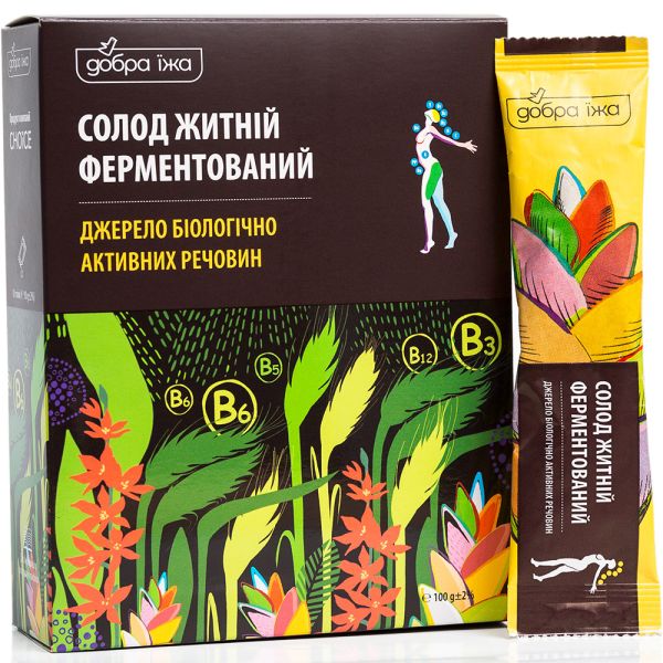 Добра їжа Солод ржаной ферментированный молотый в стиках