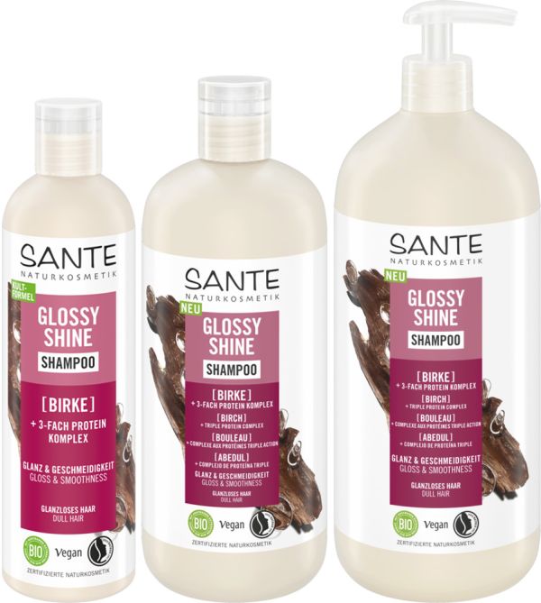 Sante БІО-Шампунь Glossy Shine для блиску волосся з Протеїновим комплексом та Березовим листям