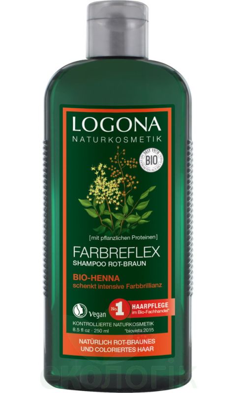 Logona БИО-Шампунь для окрашенных красно-коричневых волос Хна