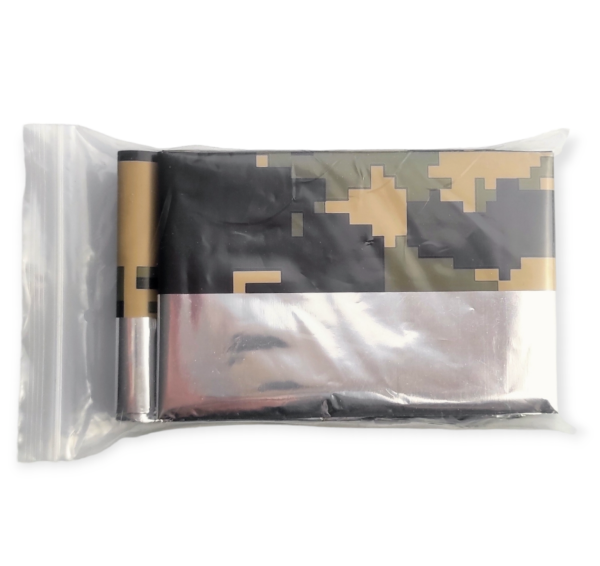 Термоковдра рятувальна срібло / піксель 160 × 210 см