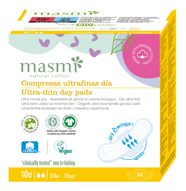 Masmi Денні прокладки для нормальних виділень, з крильцями