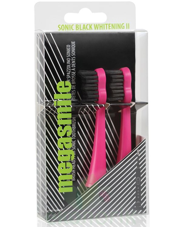 Megasmile Насадки до Звукової гідроактивної зубної щітки «Блек Вайтенінг ІІ» шокуючий рожевий