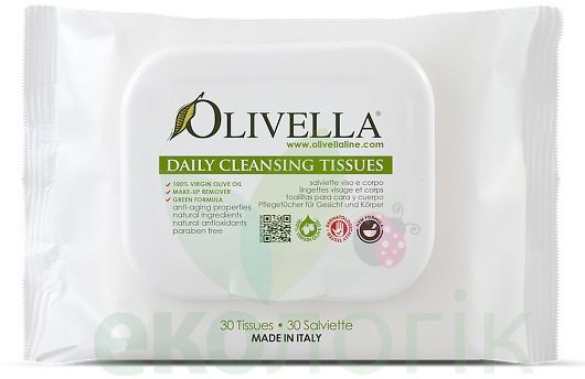 OLIVELLA Очищающие салфетки 2в1 для лица и тела универсальные