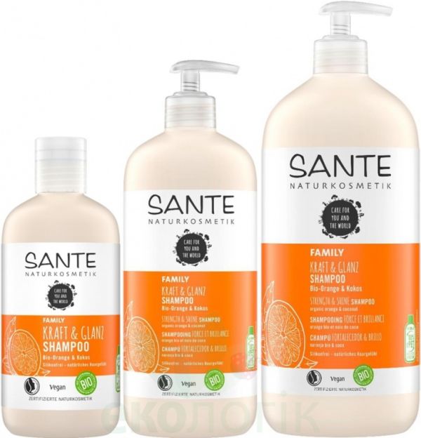 Sante БІО-Шампунь для волосся зміцнюючий Апельсин та Кокос (для всієї родини)