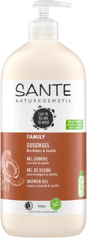 Sante БІО-Гель для душу Кокос та Ваніль (для всієї родини)