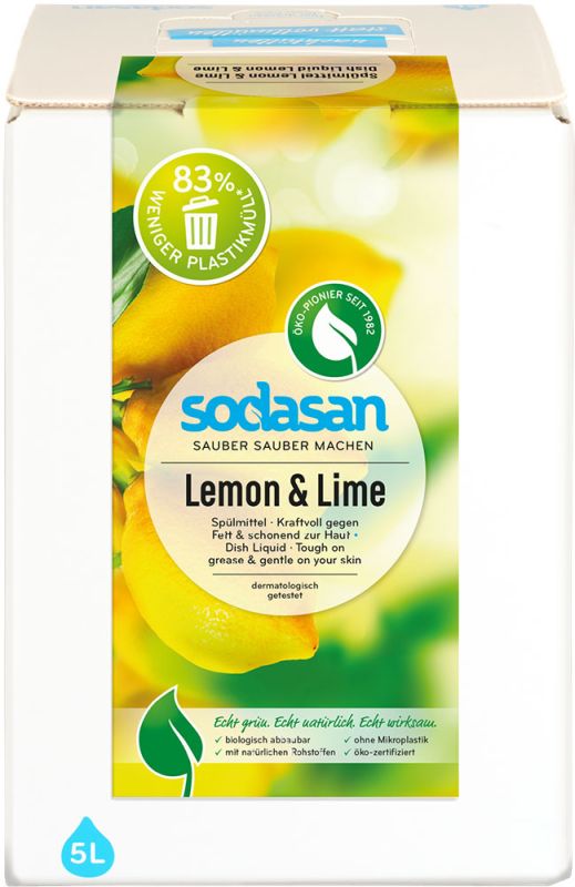 Sodasan Органічний рідкий засіб-концентрат Лимон-Лайм для миття посуду (BAG in BOX)
