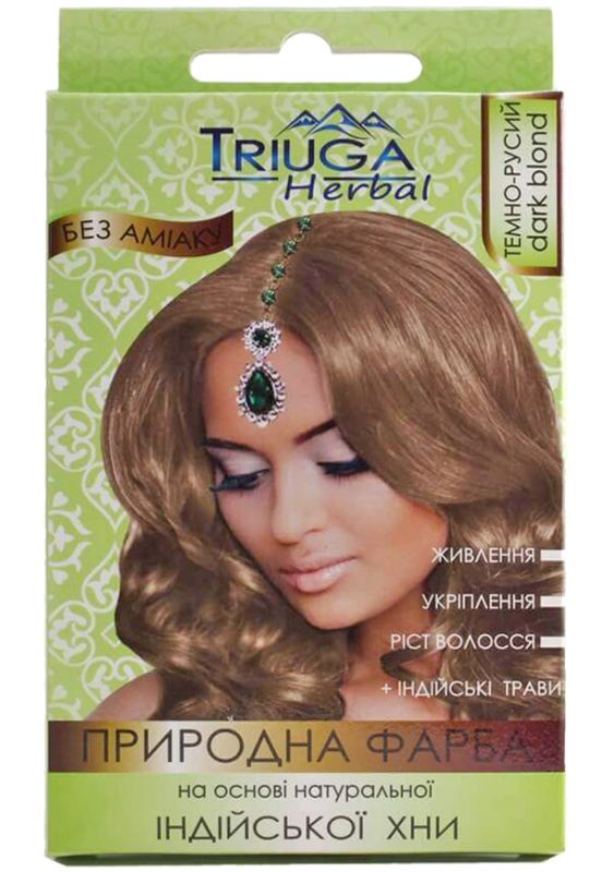 Триюга Хербал Краска для волос на основе хны - Темно-русый