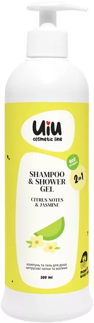 UIU Шампунь-гель для душу 2 в 1, цитрусові нотки та жасмін